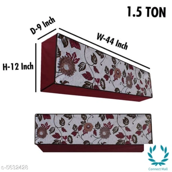 Trendy Printed Air Conditioner Cover - 1.5 Ton, Maroon, Printed